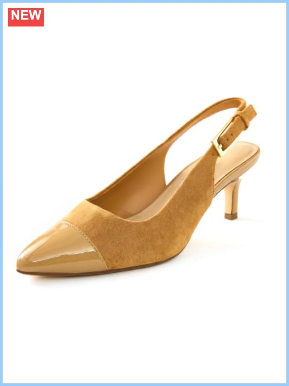 Faux Suede Slingback Kitten Heel Pointed Toe Dress Pumps